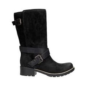 Clarks Lallana Beat Black Suede Mid Calf Boot 7.5M